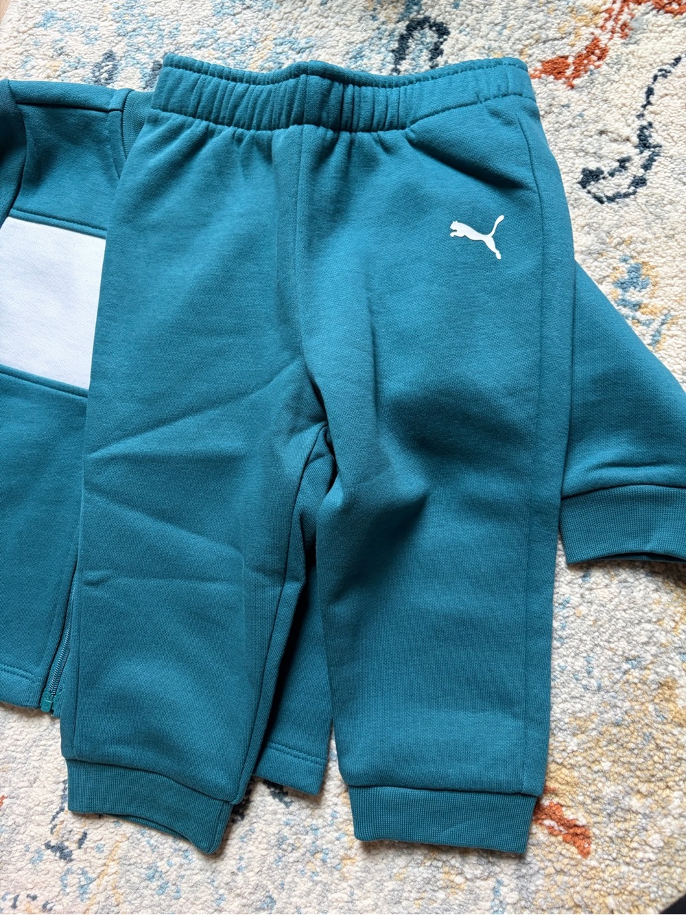 PUMA Teal & White Zip-Front Baby Jacket - Picture 3 of 3